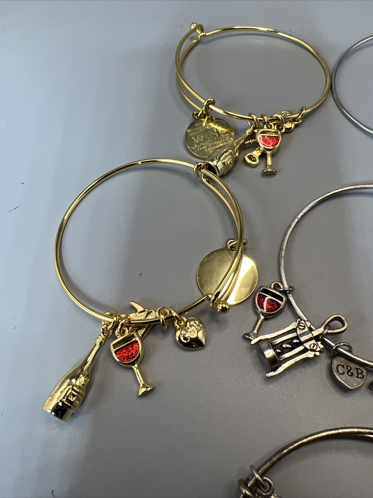 20- Bangle Bracelets w/Charms (11-C&B “Christopher & Banks” & 7 Un-Marked) M2164
