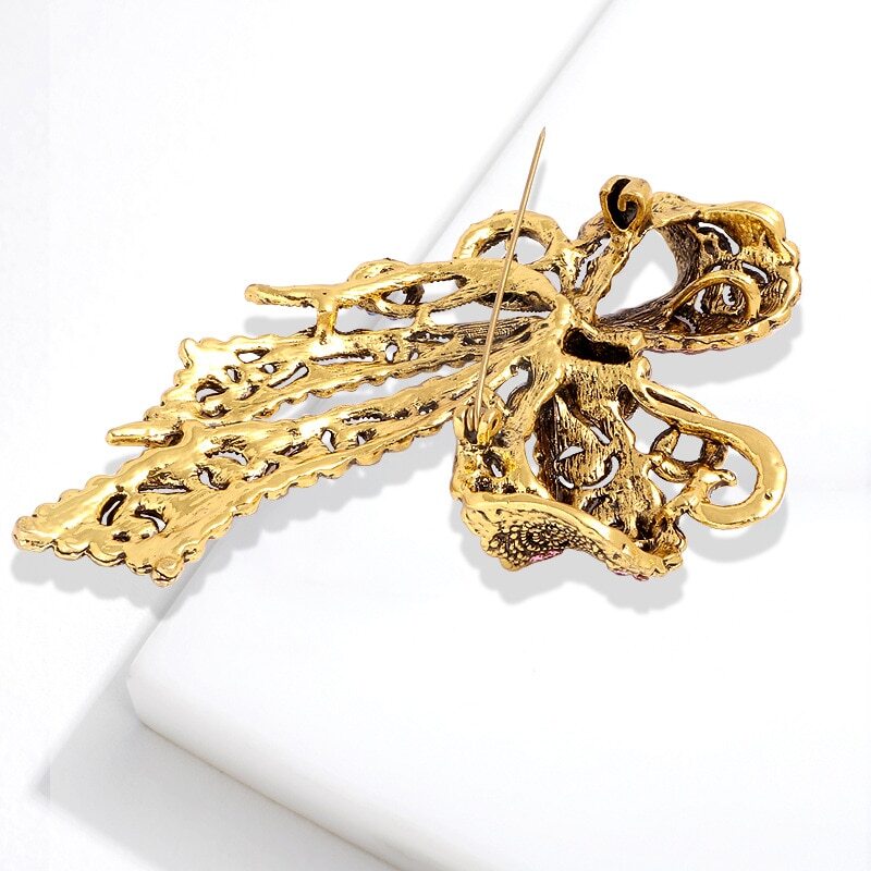 Creative Rhinestone Brooch Retro Brooch Pin Women Corsage High-end Accessories