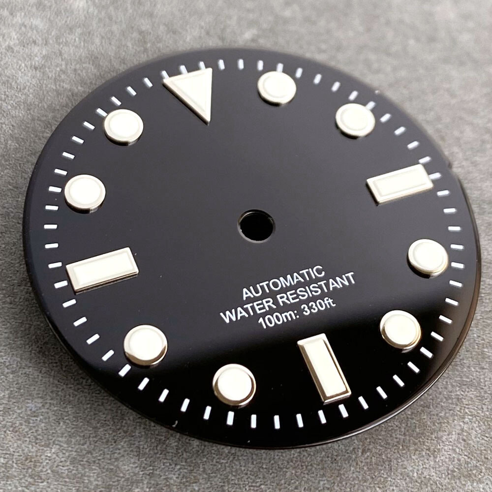 Black Watch Dial 29mm Lume Marks Without Date Window Fit NH35 NH36 NH38 PT5000