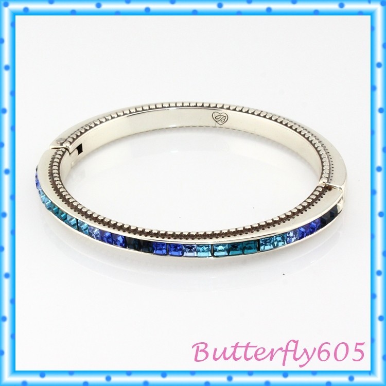 Brighton Spectrum Blue Gradient Crystal Oval Bangle Bracelet