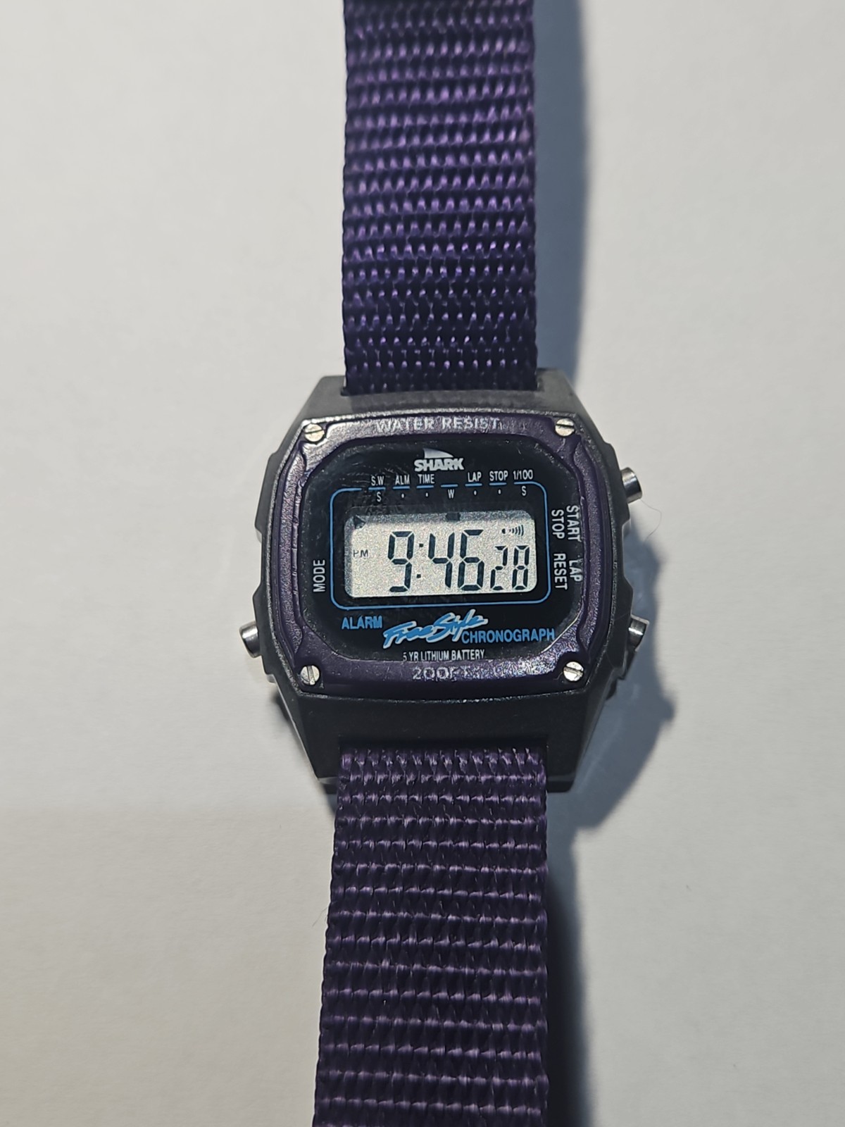 Vintage Freestyle Shark Black and Purple Digital Watch – New Battery