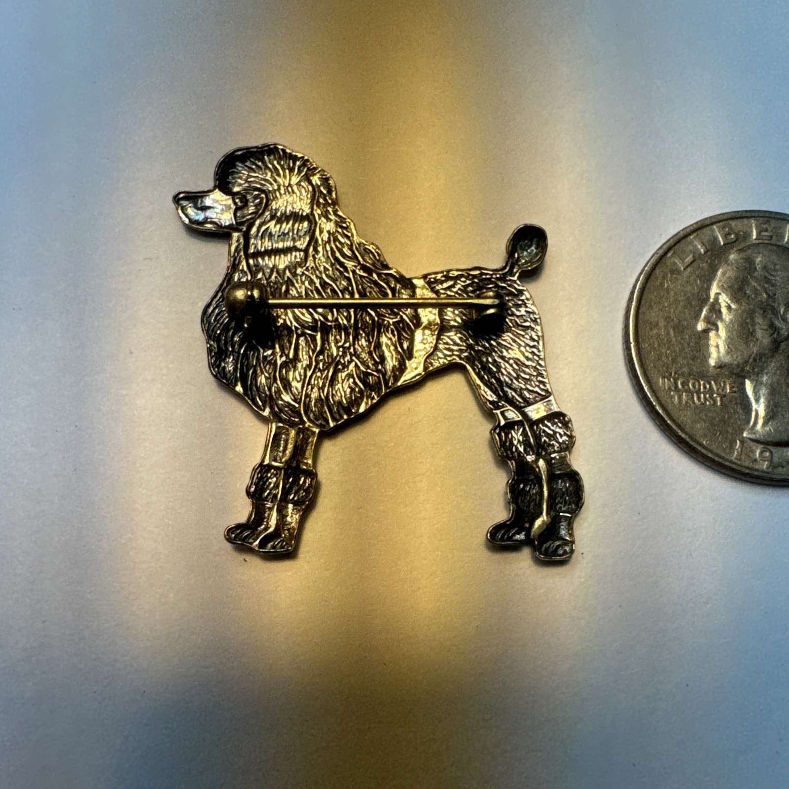 Vintage Sterling Silver French Poodle Brooch 5.4 Gram Wt