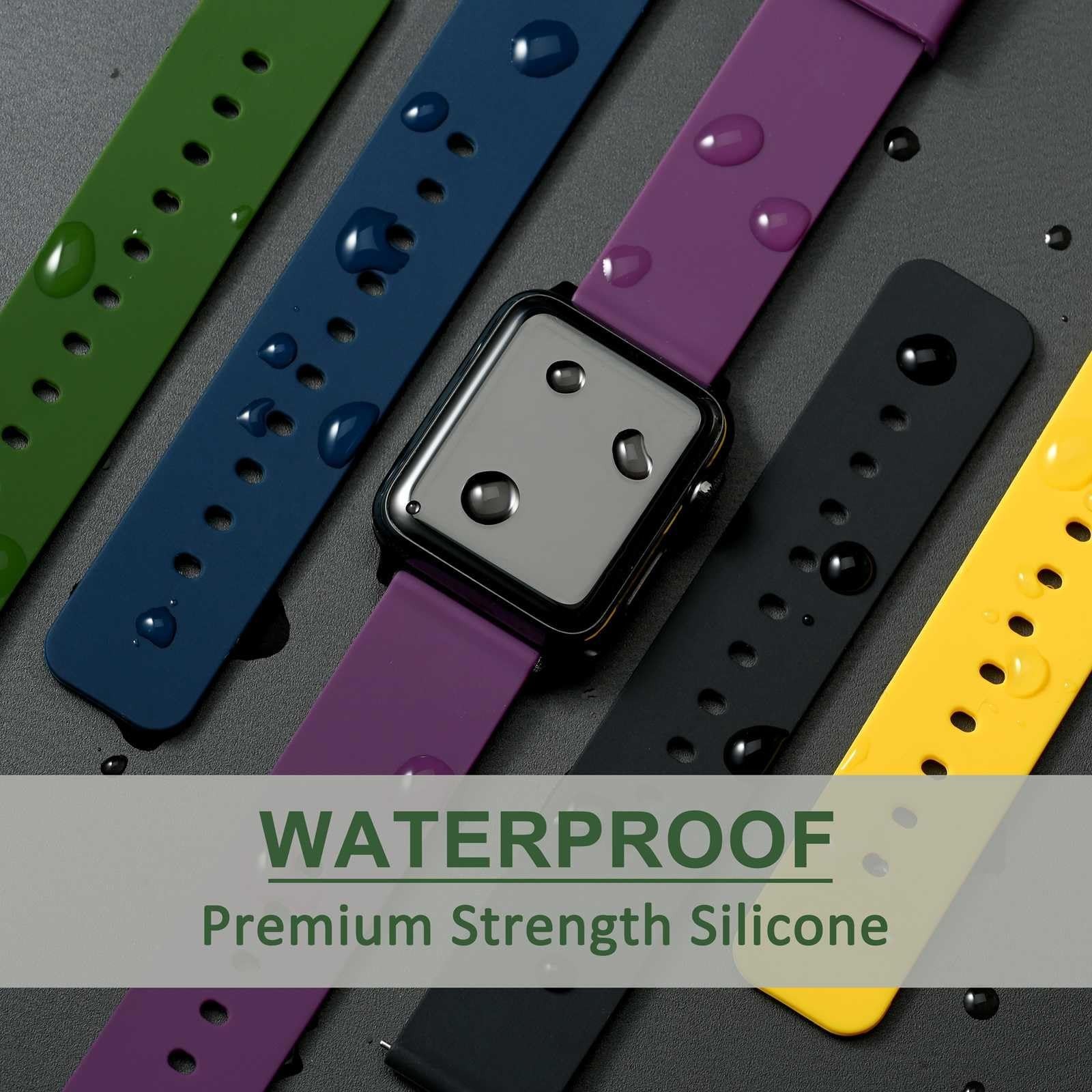 WOCCI 19mm Silicone Watch Band, Quick Release Rubber Replacement Strap with B…
