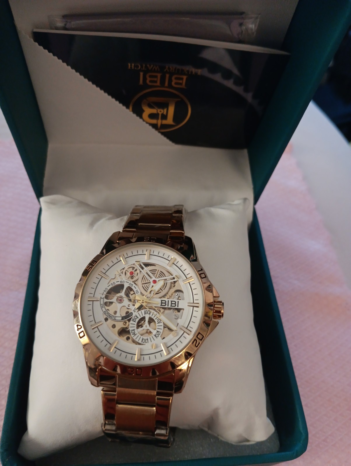 BIBI Luxury Watch B0143 White Dial, Gold Case, And Gold Band