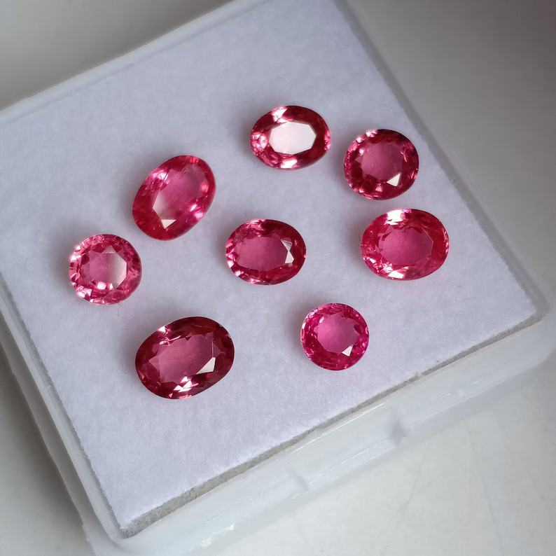Natural Pink Spinel Cut 8 Pieces Lot Loose Gemstone For Jewelry Making 3 Carat