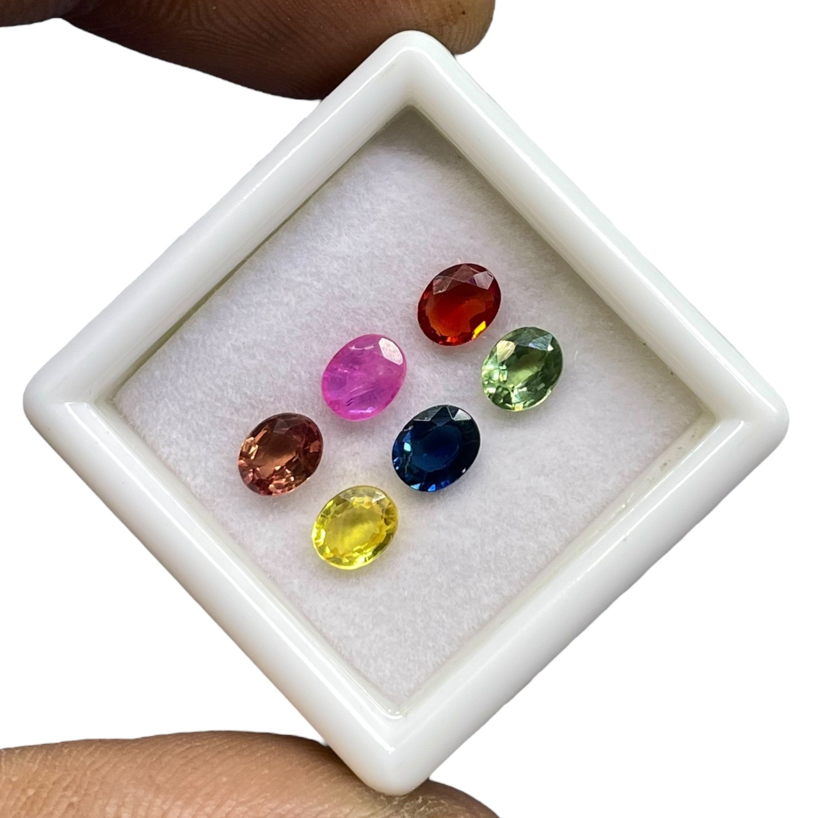 6 Pcs Natural Multi Sapphire 5x4mm Oval Cut Dazzling Loose Gemstone Lot 2.60 Cts