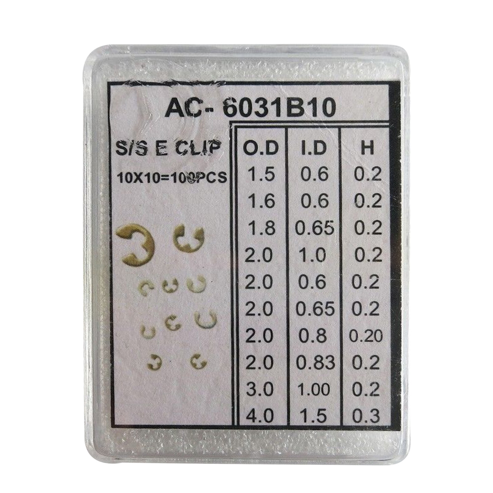 90Pack Watch Pusher Button C-clip E Clip Circlip Ring 9 Sizes Assortment