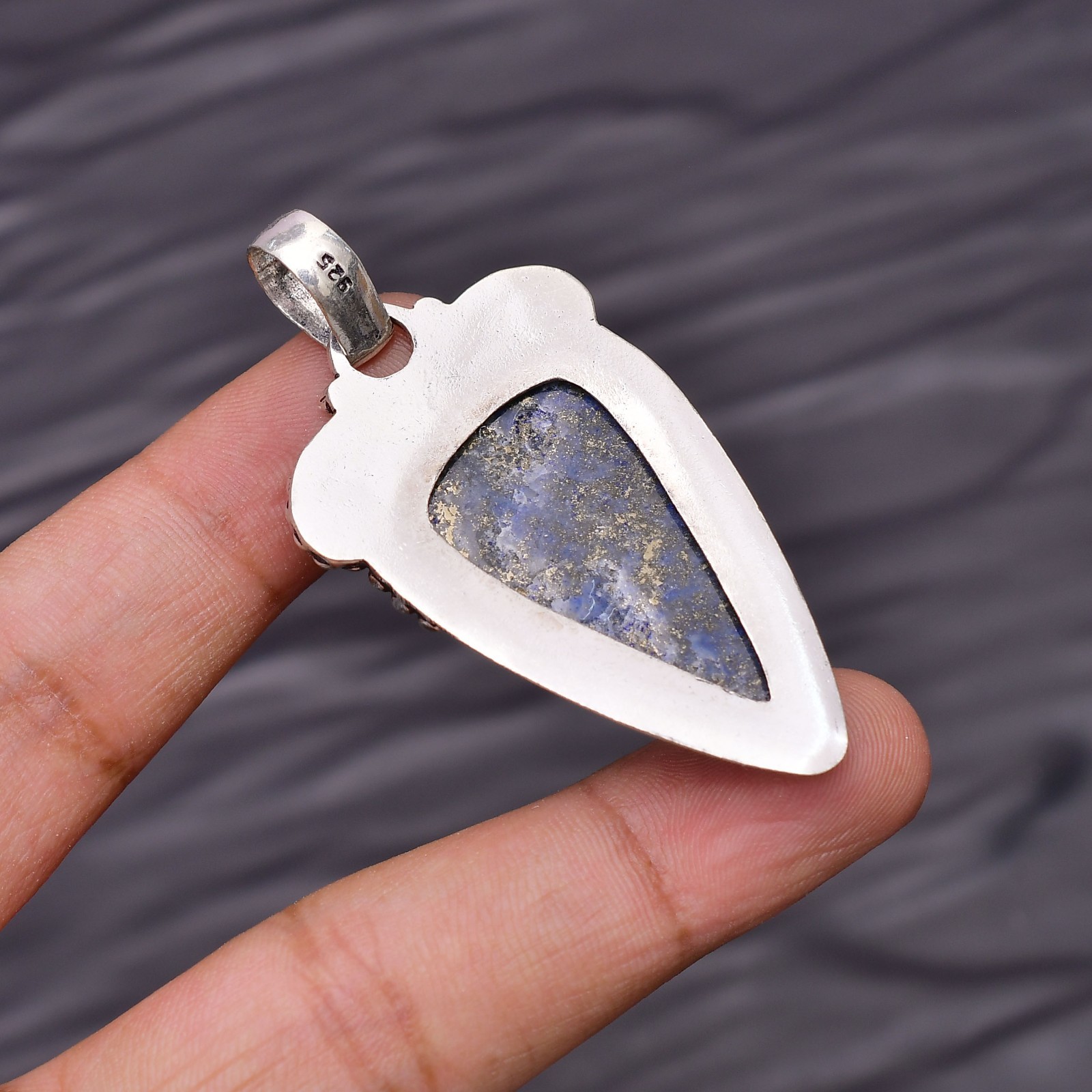 Lapis Lazuli Gemstone 925 Sterling Silver Jewelry Pendant 2.08″