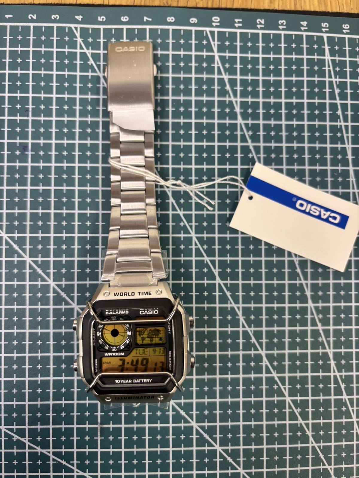 Casio Royale AE-1200WHD World Time Illuminator Digital Watch Mod sun set
