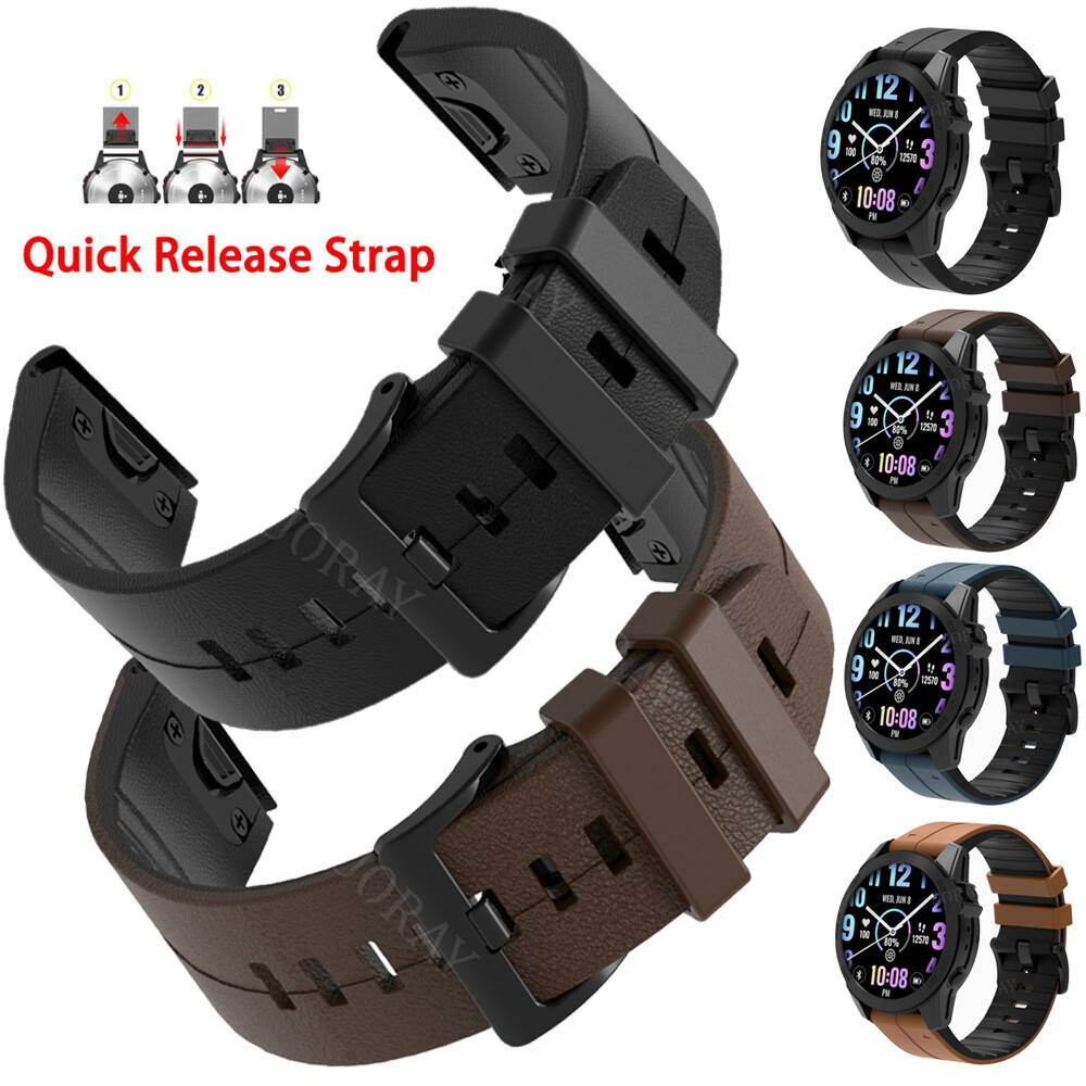 TPU Leather Watch Band Strap For Garmin Fenix 7 7X 7S 6 6X Pro 5 5X 3HR Epix 935