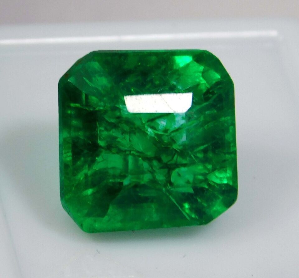 Green Emerald Square Cut 14-15 Ct Natural Colombian Certified EGL Gemstone JM136