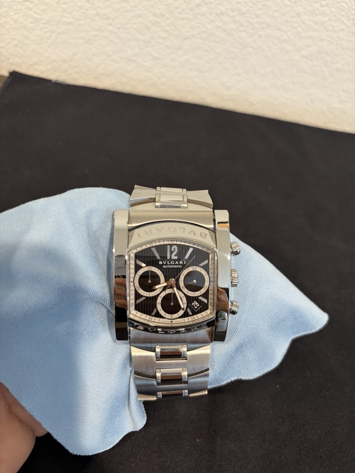 Bvlgari Assioma Men’s Black Stainless Steel Bracelet Watch – AA48SCH