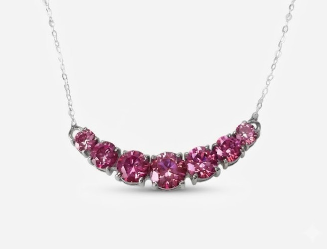 RARE 8.20 Ct Pink Diamond Necklace, Amazing Shine, FREE Diamond Studs