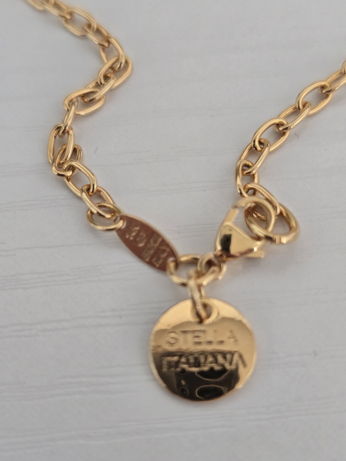 Italy Stella Italiana 14K GP Bronze Circle of Love Large Pendant Necklace 24g