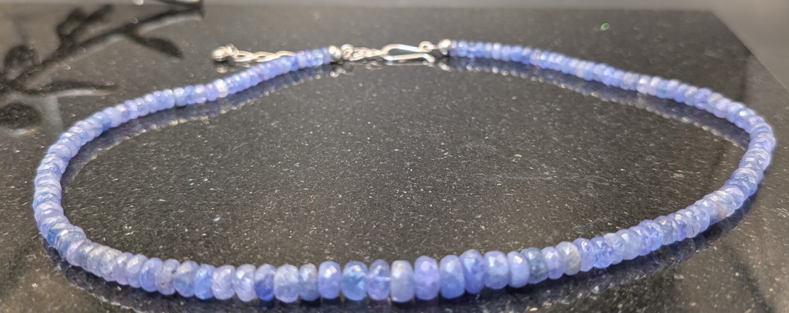 Jay King Mine Finds Sterling Tanzanite Beaded Necklace DTR Adjustable