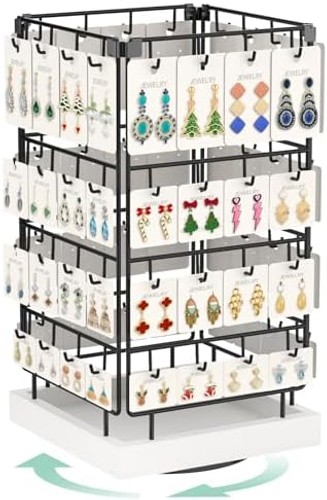 EsLuker.ly Rotating Earring Display Holder Stand for Vendors Events Selling, …