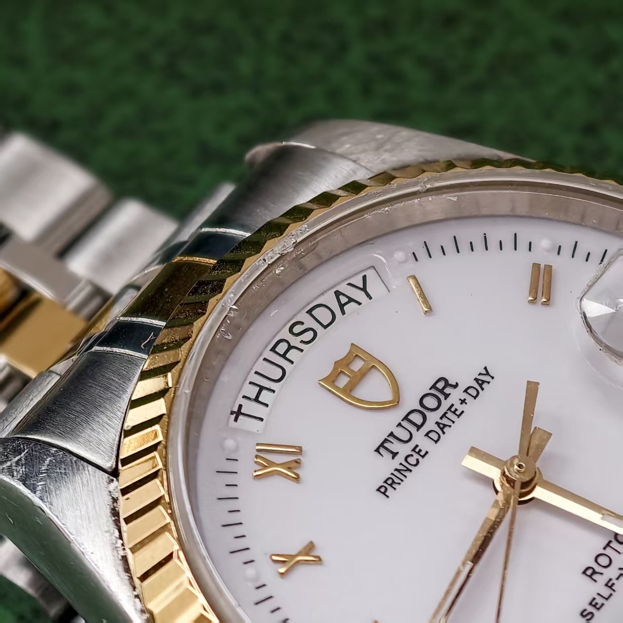Tudor White Dial Prince 76213 Date Men’sWatch Automatic 36mm Gilding Roman Scale