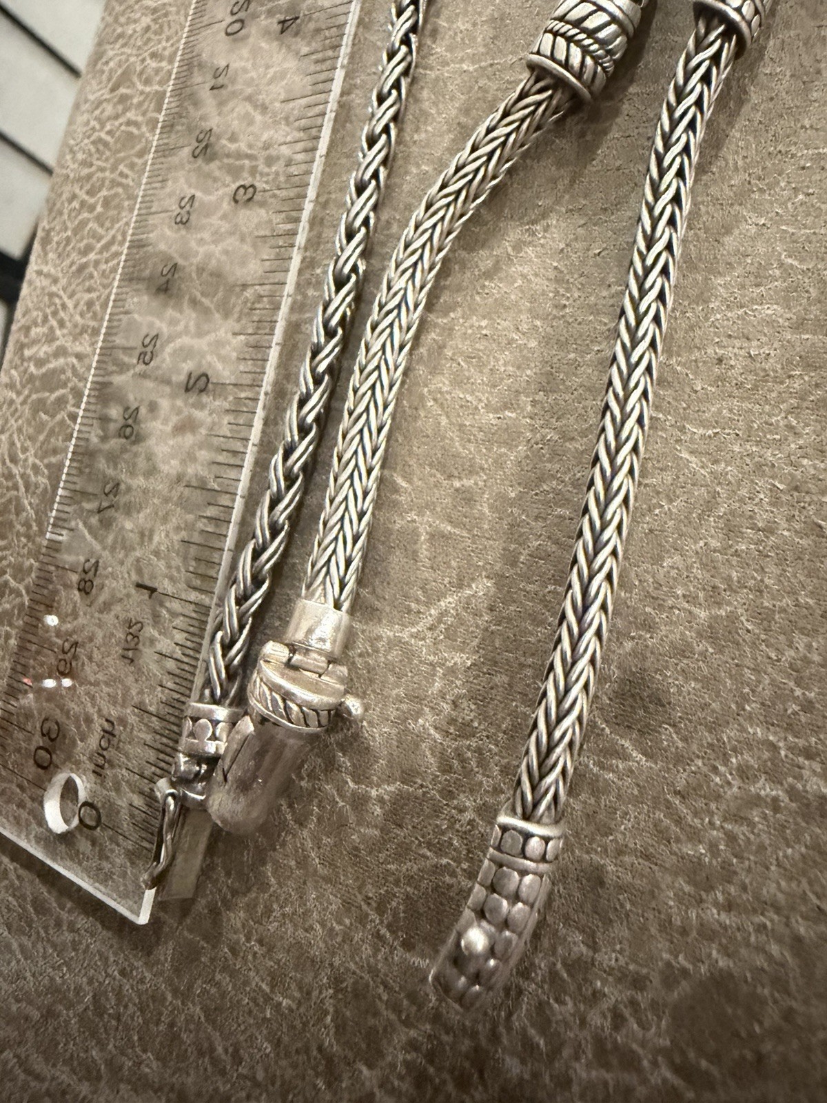 Lot of 3 ATI 925 Sterling Silver Woven Chain Bracelets Estate