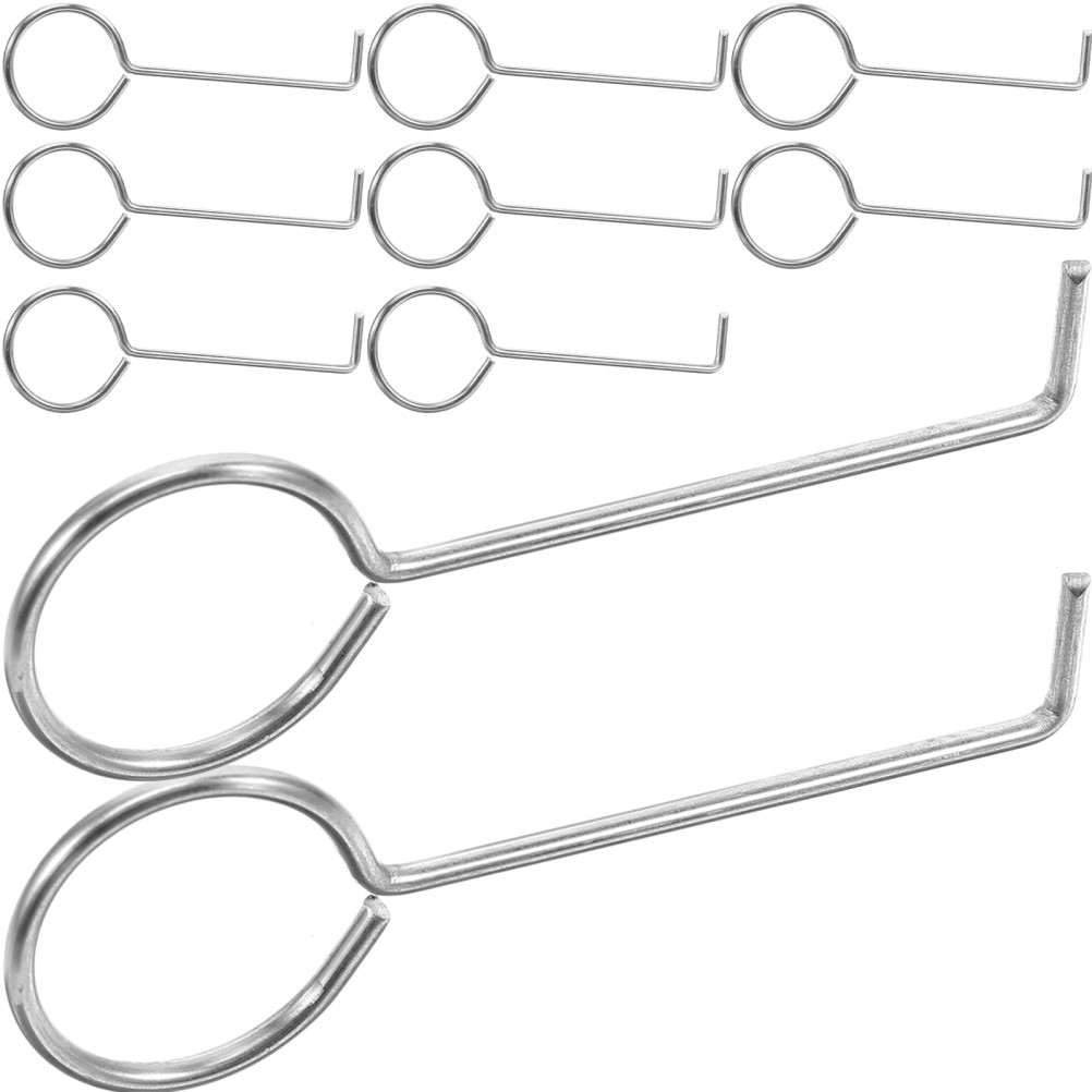 10Pcs Sink Strainer Lifting Hooks Metal Bathroom Drain Removal Tool Easy Storage