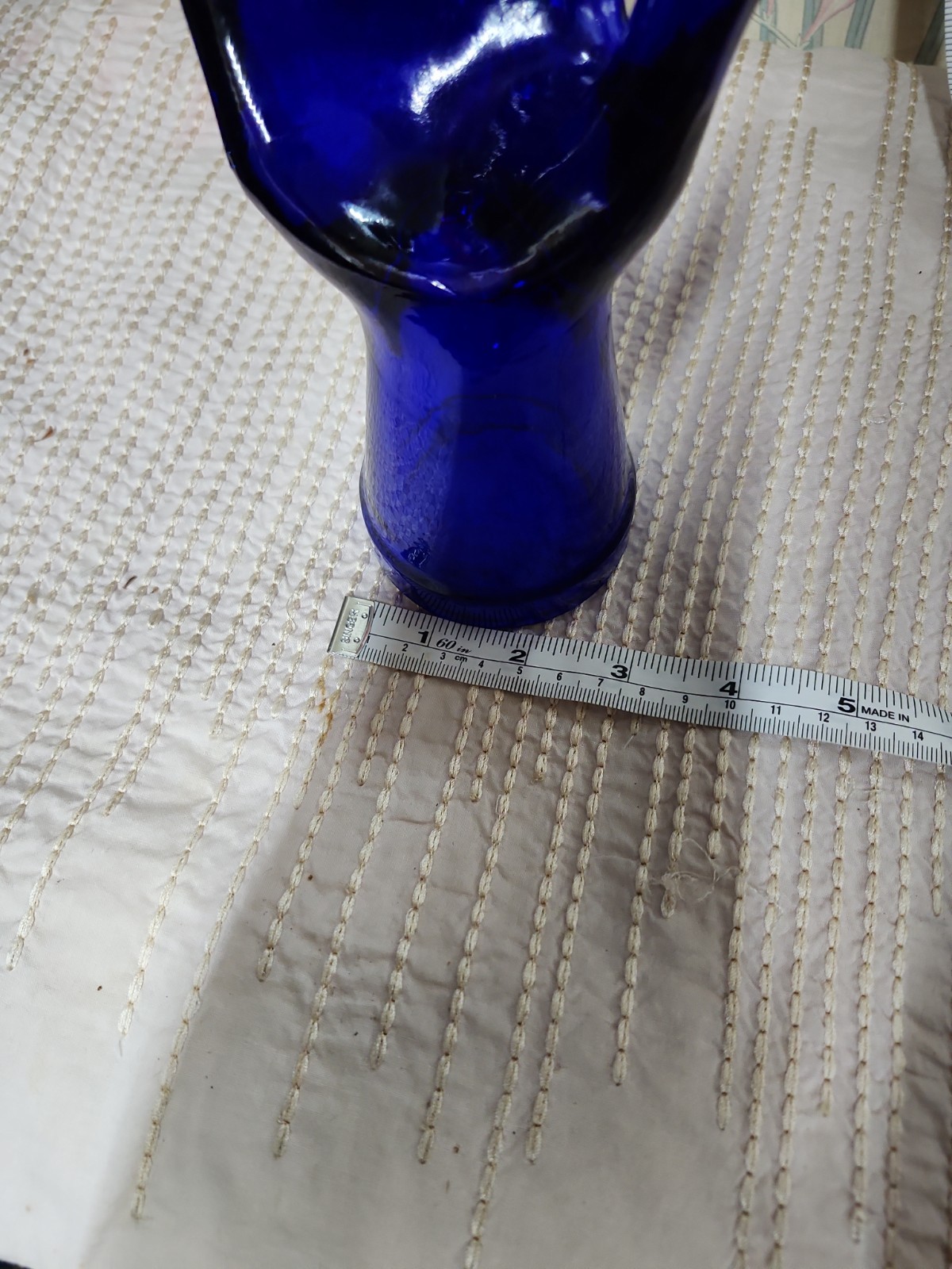 Vintage Cobalt Blue Glass Hand Mannequin Jewelry Display Ring Holder 8″…