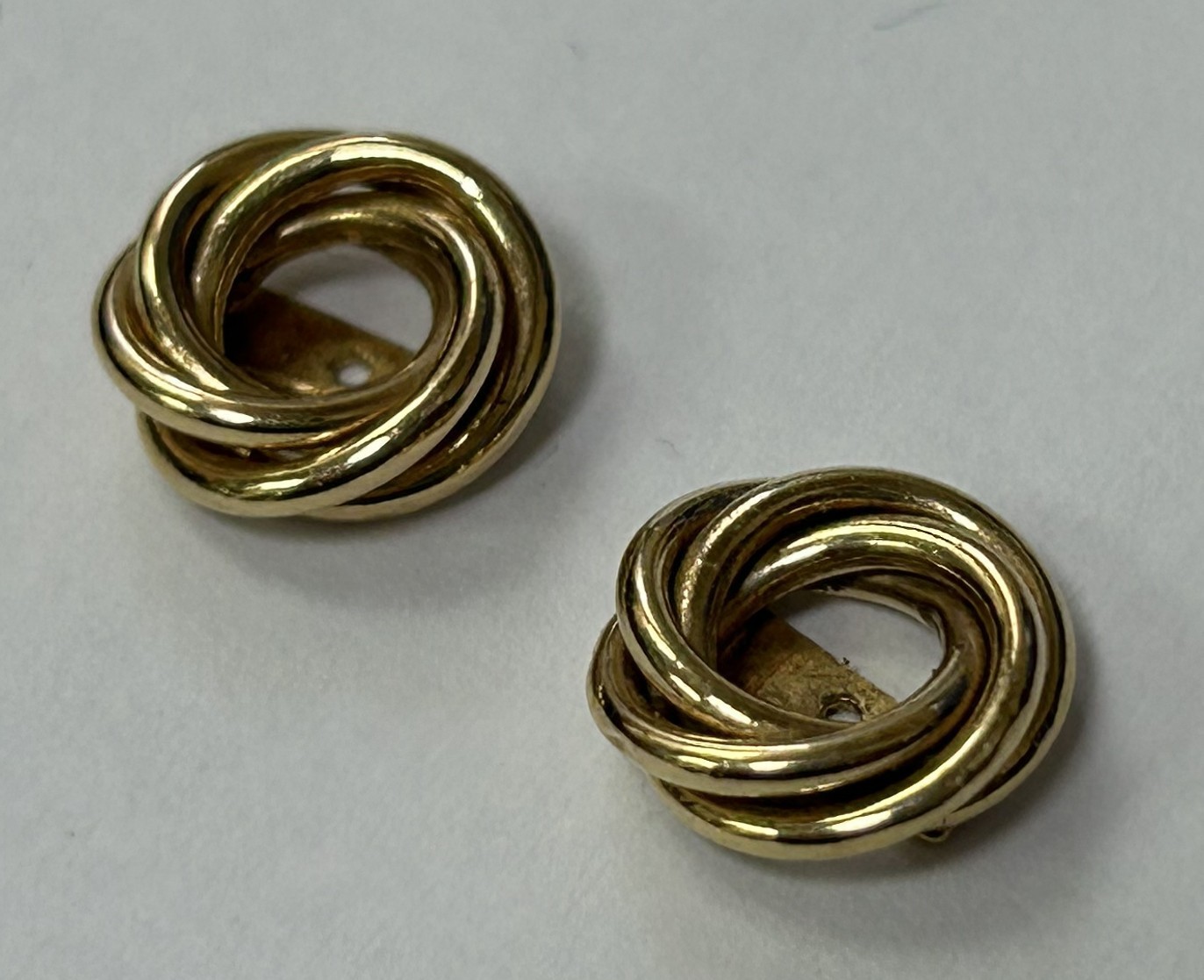 (MA6) 14K Solid Yellow Gold Love Knot Twisted Earring Jackets – 1 Gram