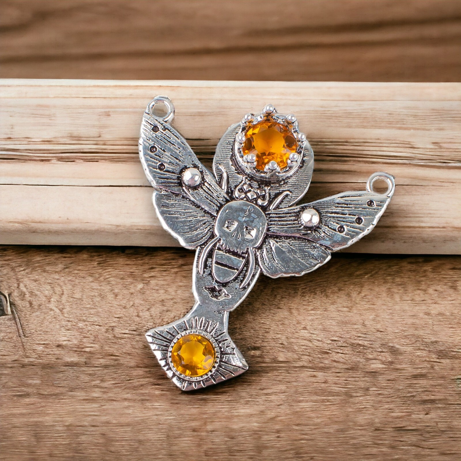 Birthday Gift For Her Natural Citrine Gemstone Pendant Vintage 925 Silver