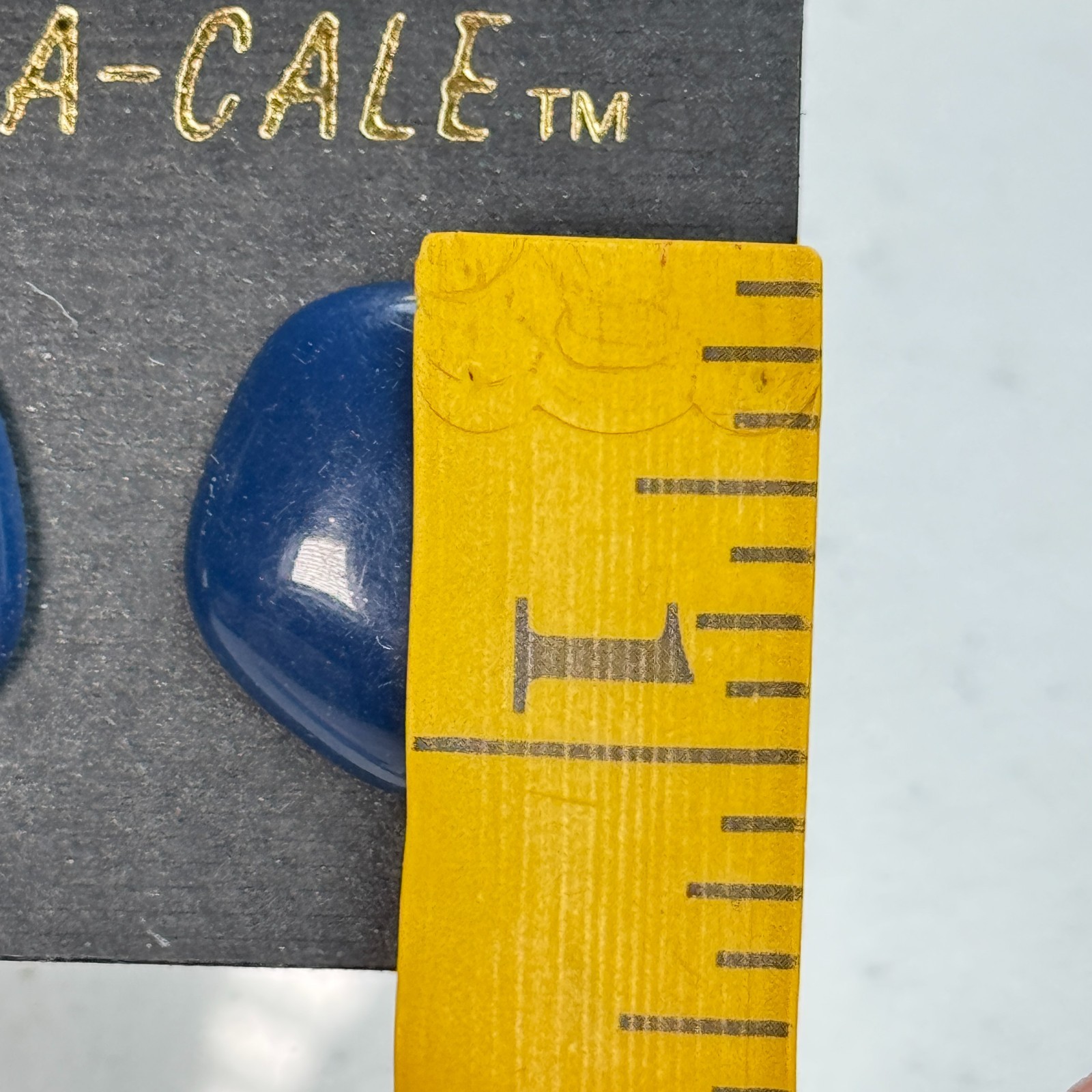 Vintage Earrings Blue Pentagon Stud Acrylic Chunky Statement Large 90s Y2K 80s