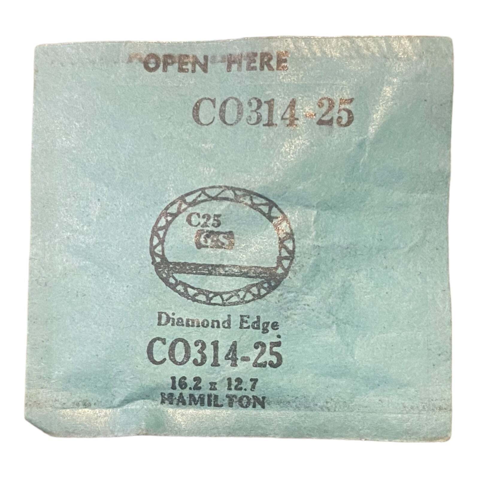 Germanow-Simon Mach (GS) CO314-25 Watch Crystal 16.2×12.7 NOS Part Hamilton