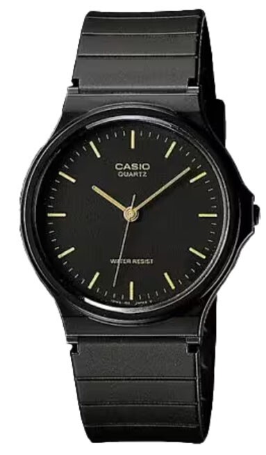 Casio MQ24-1E Men’s Wrist Watch Black/Gold Stylish Casual Analog Water Resistant