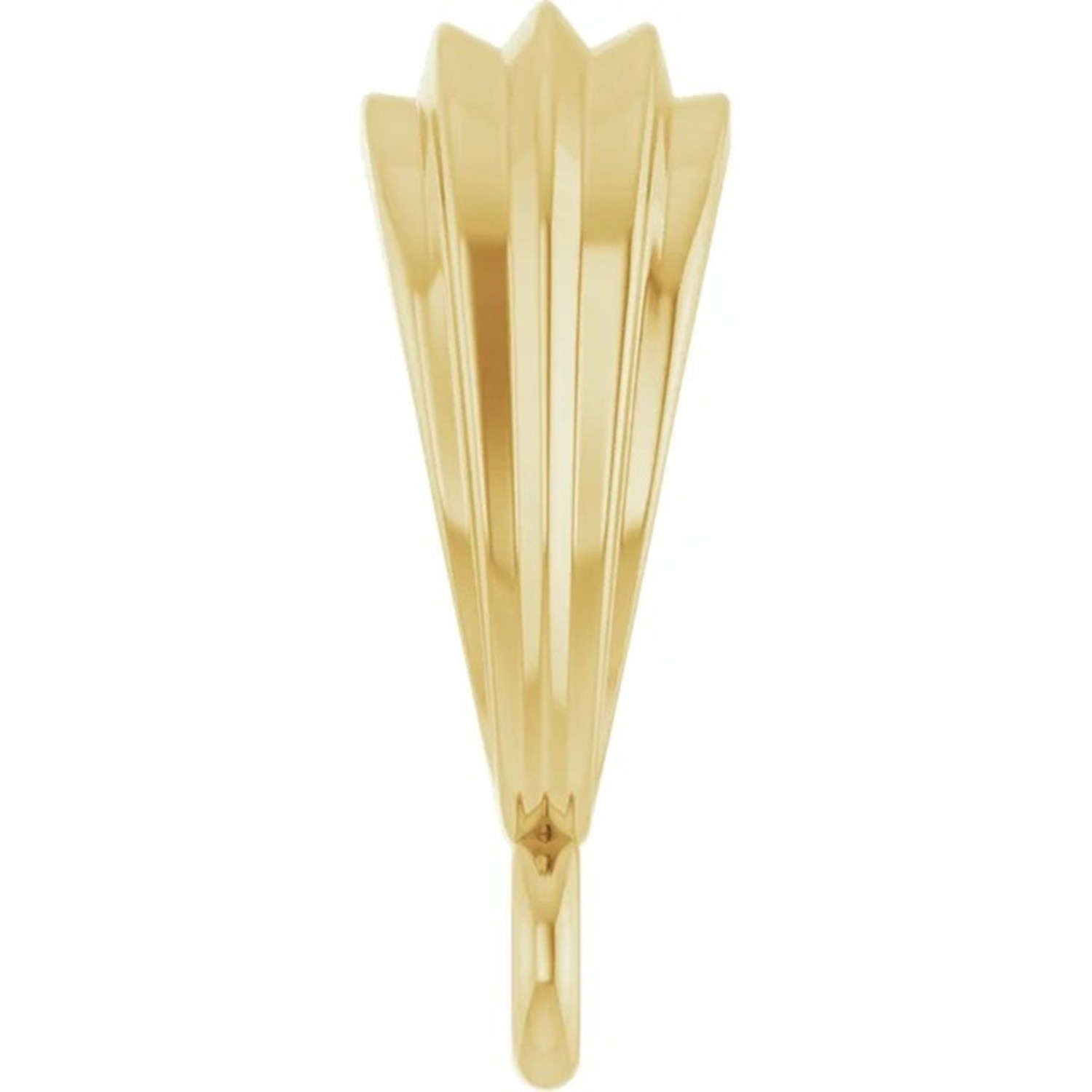 Pendant Bail 14K Yellow Gold Tapered Fluted Simplicity Closed Loop 3 Sizes USA
