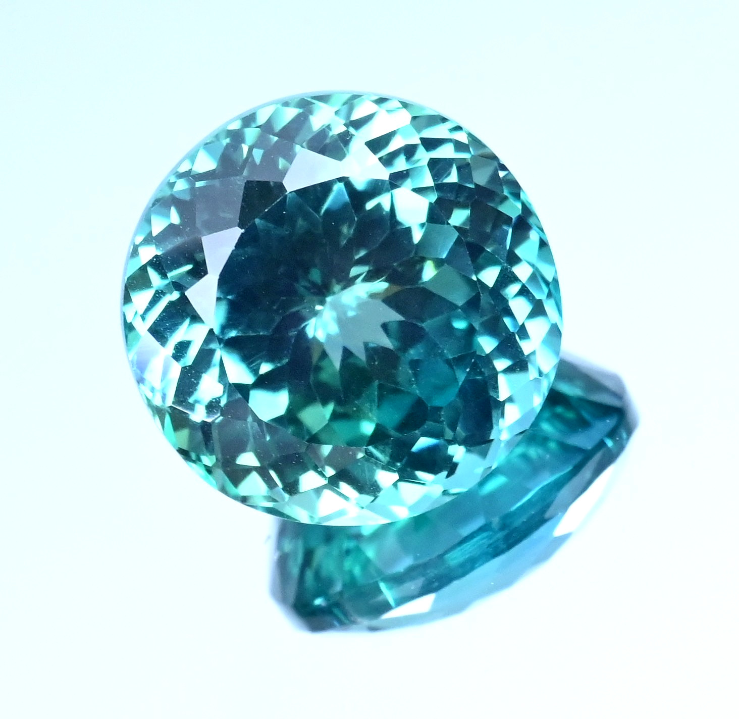 26.75 Ct Natural Green-Blue Serendibite Certified Flawless Round Loose Gemstone