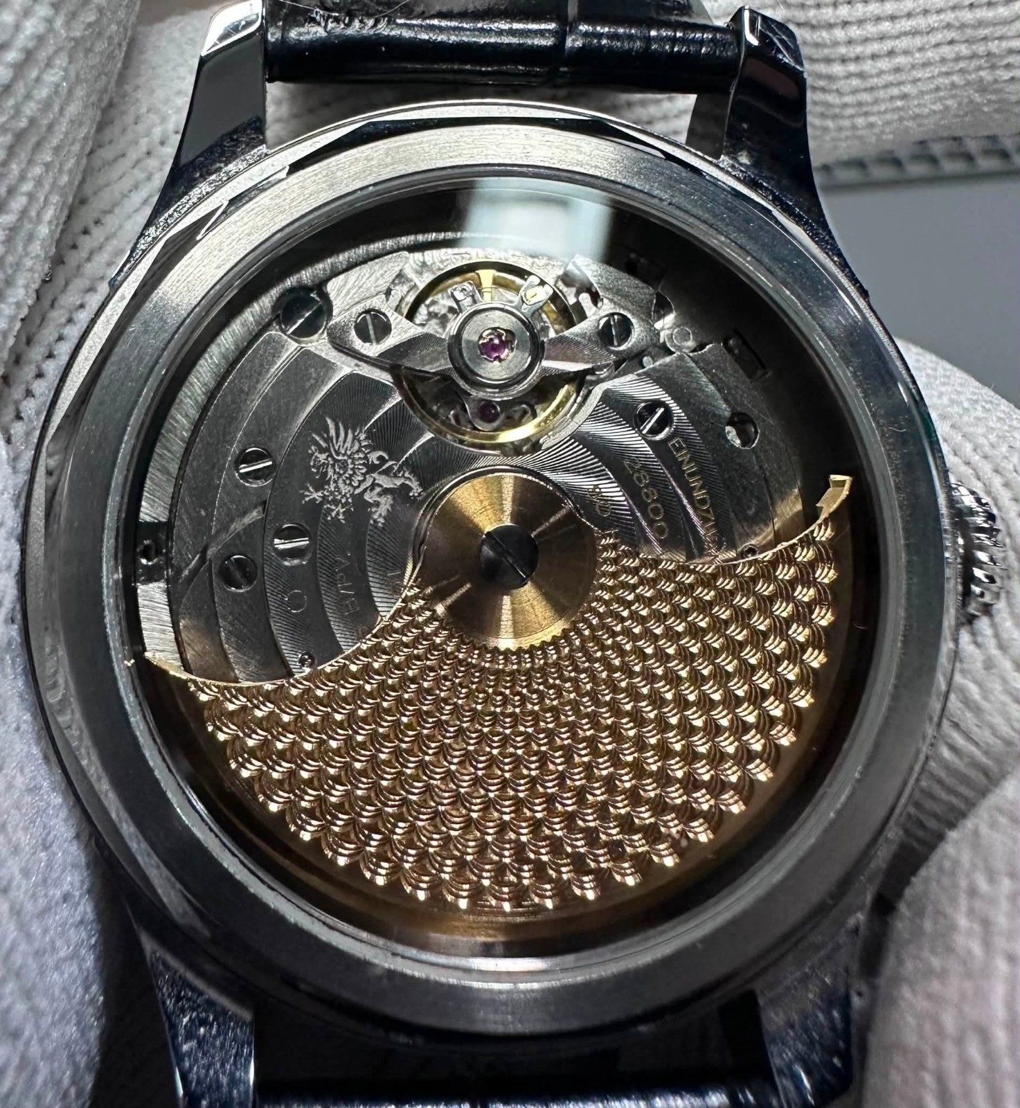 Borman Moonphase Automatic Moon Phase Gray Dial Black Leather Strap 50m 43mm