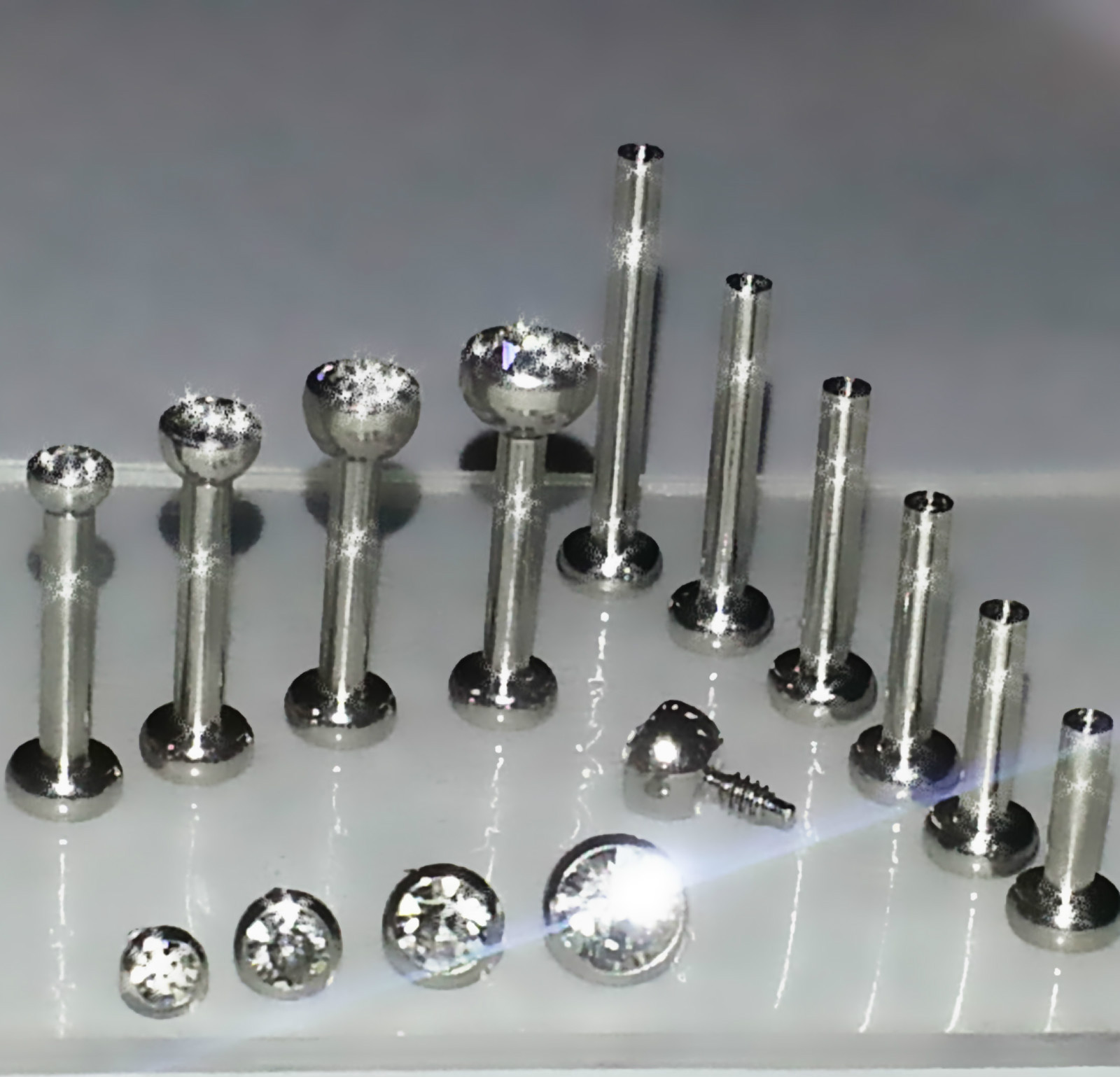 18g 1.5, 2, 2.5 or 3mm CLEAR CUSTOM LENGTH Nose Cartilage Forward Helix ~1 Stud