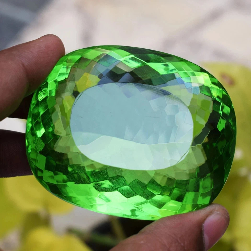 Huge 718 Ct Flawless Green Topaz Cushion Cut Certified Loose Gemstone