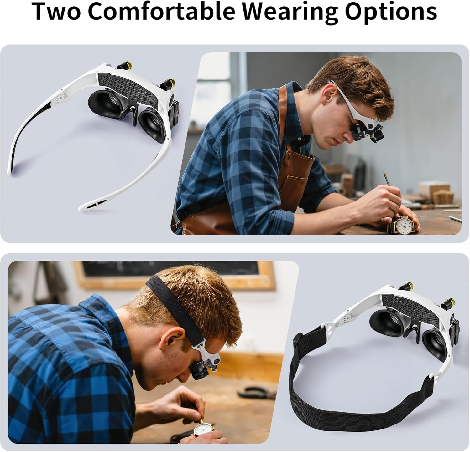 Magnifying Glasses with LED Light, Hands Free Magnifier with 14 Interchangeable