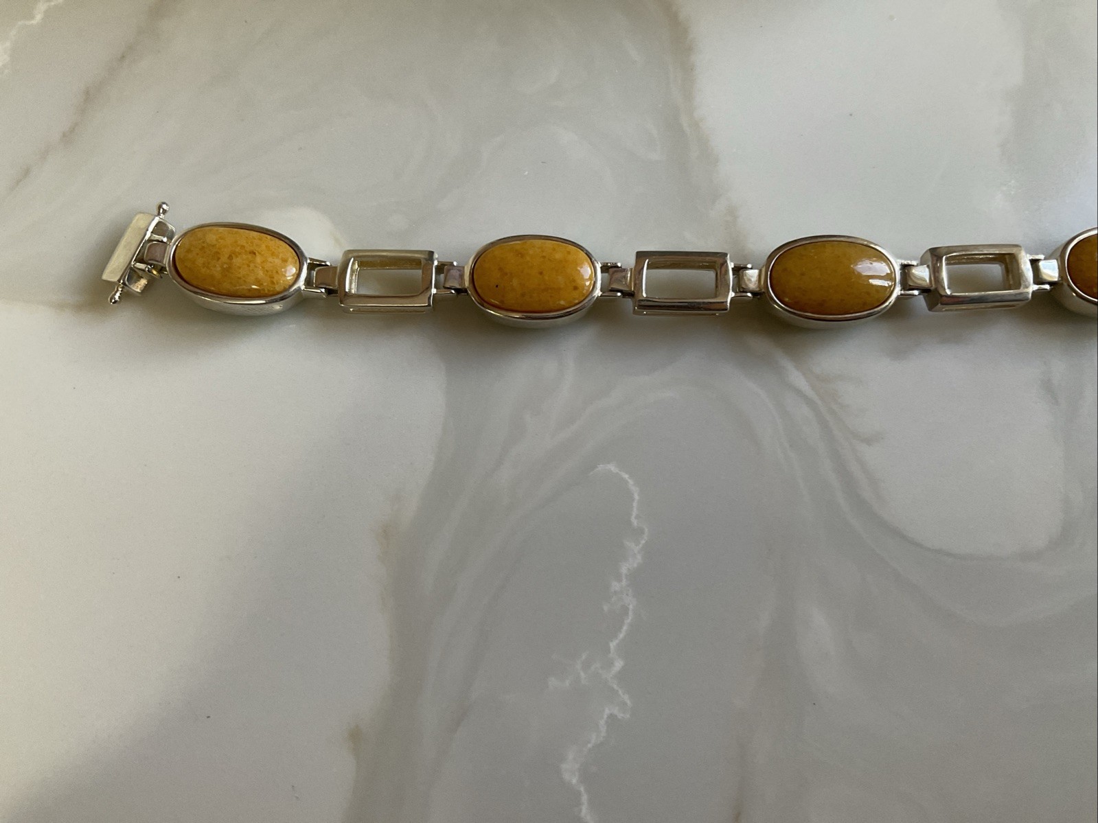 Jay King Reversible Turquoise & Amber Bracelet 22.0g