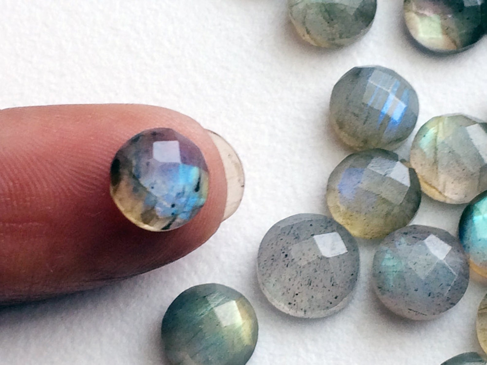 Blue Labradorite Round Rose Cut 5mm to 15mm Natural Loose Wholesale Gemstone