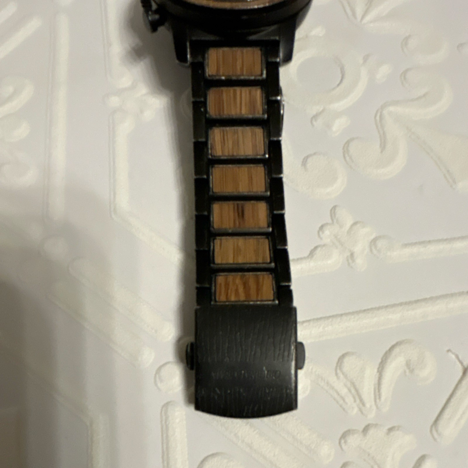 Original Grain Chronograph Men’s Wristwatch Wood Metal Bracelet Box