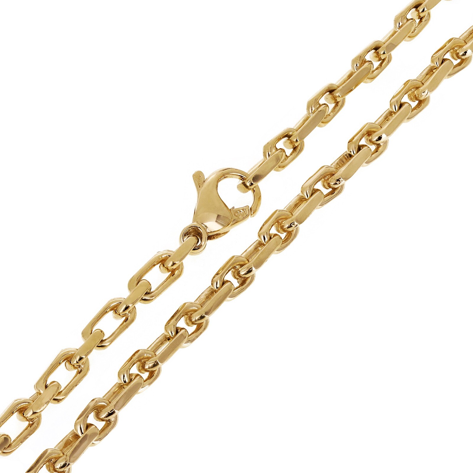 14k Yellow Gold Solid Handmade Link Anchor Chain Necklace 20″ 4.5mm 35.6 grams