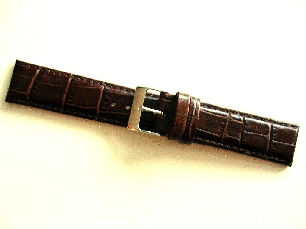 20mm Black Crocodile Calf genuine leather watchband IW SUISSE 16 17 18 22 24 USA