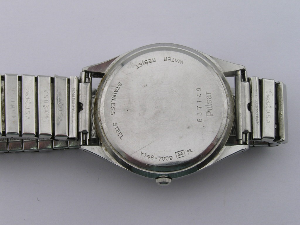 Vintage Pulsar Mens Watch Railroad Approved White Dial Working Y148-7009