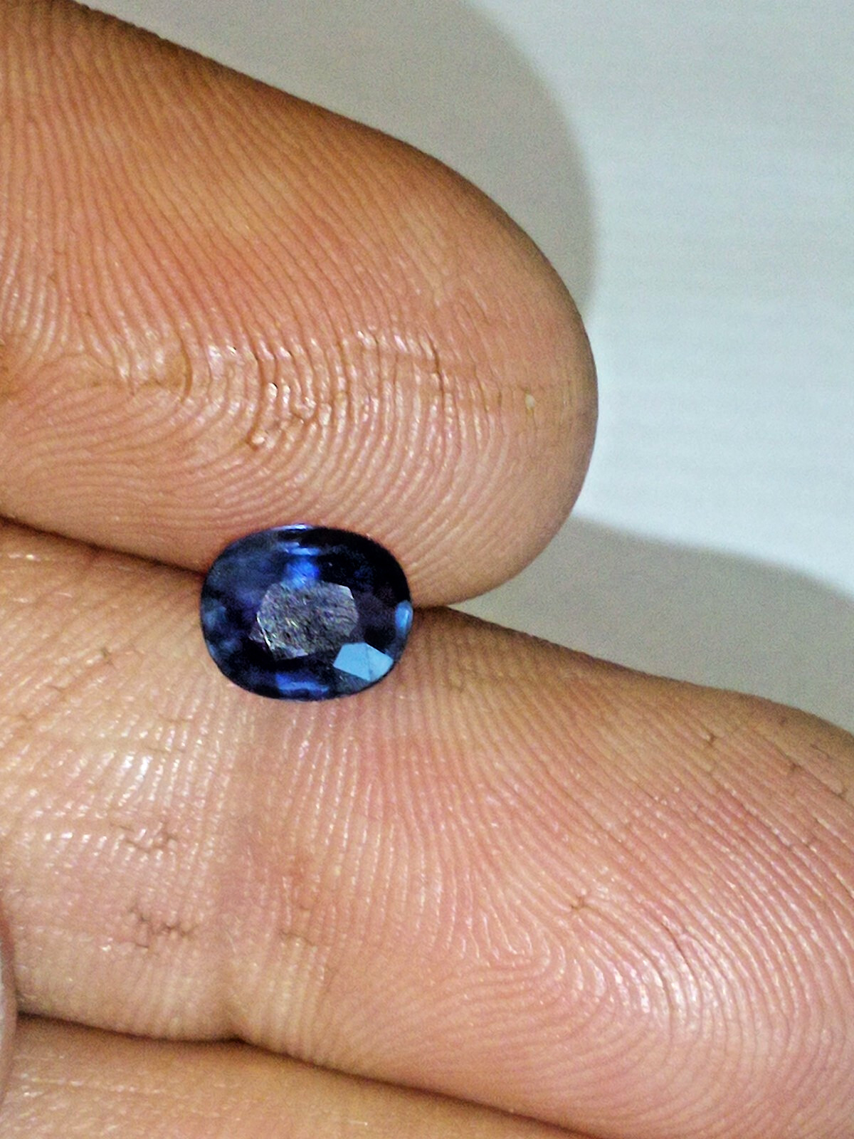 Blue Sapphire 1.36ct Madagascar Oval cut VS clarity deep saturation of color
