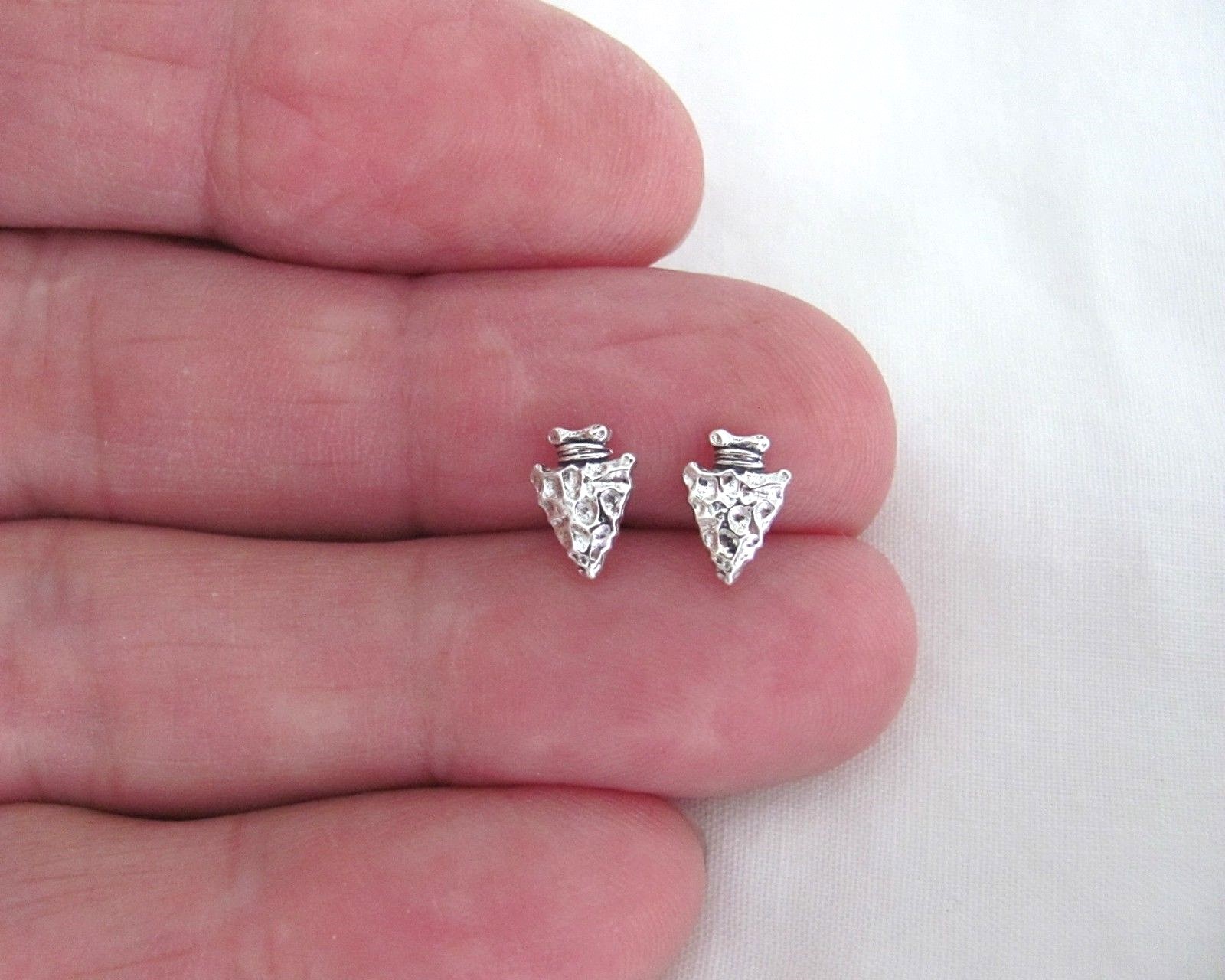 Sterling Silver 8mm Arrowhead Hypo-Allergenic Post stud earrings.