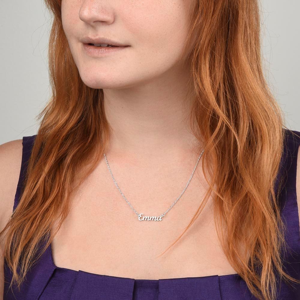 To My Daughter Custom Name Pendant Necklace, Inspirational Gift from Mom Dad