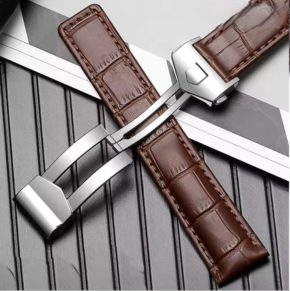 19-20-22mm Leather Watch Band Strap Made For Tag Heuer Carrera Calibre Monaco