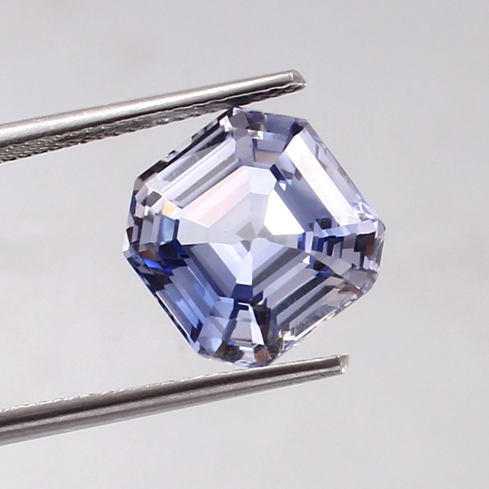 AAA Natural Colorless Blue Montana Sapphire Loose Asscher Cut Gemstone 10.50 MM