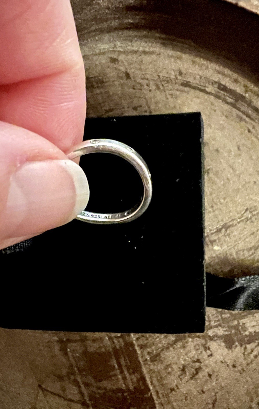 Pandora Ergonomic 925 Sterling Silver CZ Shimmering Ring. Size 48.
