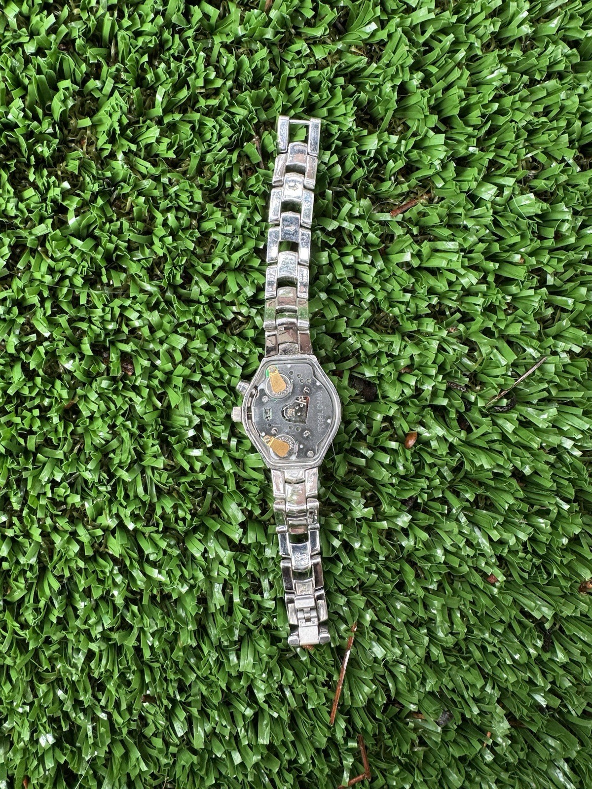 Fossil Ladies Watch Purple Bezel Flower Dial AS-IS Missing Case Back Repair