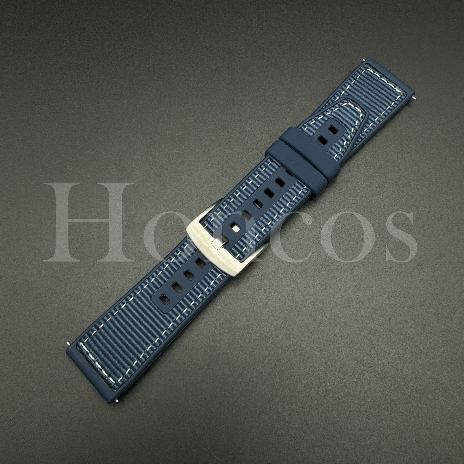 20 22 MM Gummy Strap Rubber Nylon Watch Band Quick Release Fits for IWC Blue
