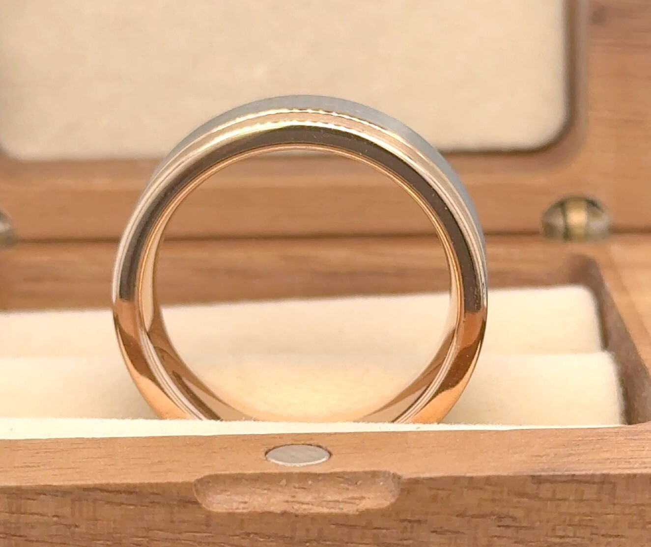 Silver Matt Finish Band Rose Gold Tungsten Ring Pipe Cut Grooved Xmas Gift Ring